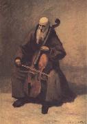 Jean Baptiste Camille  Corot Le moine au violoncelle (mk11) France oil painting artist